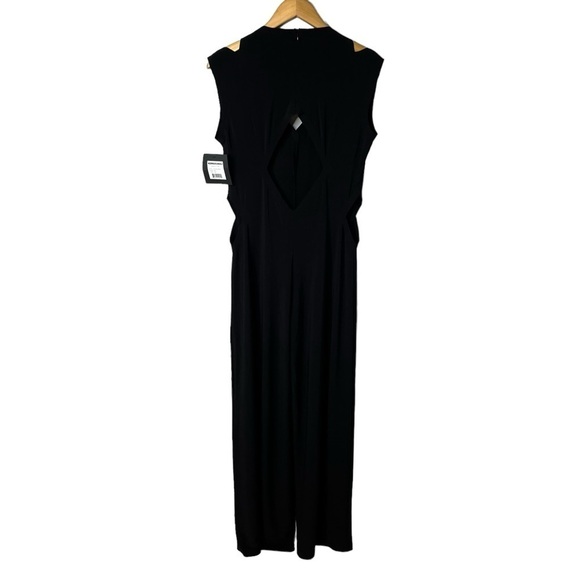 Norma Kamali Sleeveless Cut Out Jumpsuit Black Size Large Cut Out Accents - Picture 4 of 10